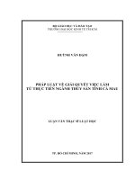 Pháp luật về giải quyết việc làm từ thực tiễn ngành thủy sản tỉnh cà mau 