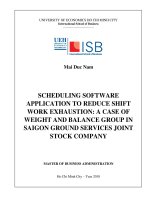 Scheduling software application to reduce shift work exhaustion a case of weight and balance group in saigon ground services joint stock company 