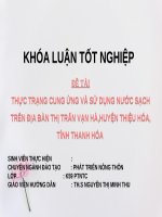 thực trạng cung ứng và sử dụng nước sạch trên địa bàn thị trấn vạn hà,huyện thiệu hóa, tỉnh thanh hóa 