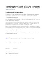 Cân bằng phương trình phản ứng oxi hóa khử