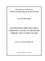 Giải pháp hoàn thiện hoạt động marketing tại công ty liên doanh TNHH KFC việt nam đến năm 2020 