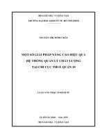 Một số giải pháp nâng cao hiệu quả hệ thống quản lý chất lượng tại chi cục thuế quận 10 