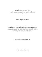 Nghiên cứu các nhân tố chất lượng dịch vụ ảnh hưởng đến hệ thống đường dây nóng của lãnh đạo tỉnh bà rịa – vũng tàu 