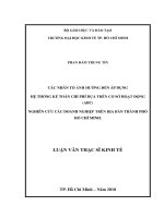 Các nhân tố ảnh hưởng đến áp dụng hệ thống kế toán dựa trên cơ sở hoạt động (ABC) – nghiên cứu các doanh nghiệp trên địa bàn thành phố hồ chí minh 
