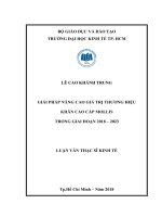 Giải pháp nâng cao giá trị thương hiệu khăn cao cấp mollis trong giai đoạn 2018   2023 