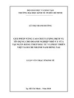 Giải pháp nâng cao chất lượng dịch vụ tín dụng cho doanh nghiệp nhỏ và vừa tại ngân hàng TMCP đầu tư và phát triển việt nam   chi nhánh nam đồng nai 