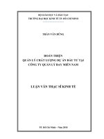 Hoàn thiện quản lý chất lượng dự án đầu tư tại công ty quản lý bay miền nam 