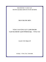 Nâng cao năng lực cạnh tranh cụm ngành du lịch tỉnh bà rịa   vũng tàu 