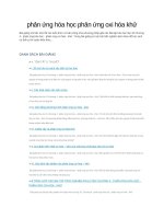 phản ứng hóa học phản ứng oxi hóa khử