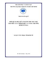 Mối quan hệ giữa nguồn thu dầu mỏ, chi tiêu của chính phủ và tăng trưởng kinh tế nga 