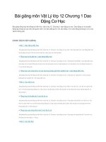 Bài giảng môn vật lý lớp 12 chương 1 dao động cơ học