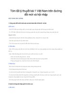 Tóm tắt lý thuyết bài 1 việt nam trên đường đổi mới và hội nhập