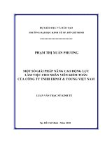 Một số giải pháp nâng cao động lực làm việc cho nhân viên kiểm toán của công ty TNHH ernst  young việt nam 