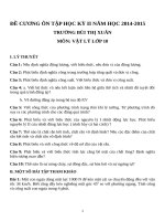 ĐỀ CƯƠNG ÔN TẬP HỌC KỲ II NĂM HỌC 20142015  TRƯỜNG BÙI THỊ XUÂN MÔN: VẬT LÝ LỚP 10