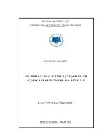 Giải pháp nâng cao năng lực cạnh tranh cụm ngành muối tỉnh bà rịa – vũng tàu 