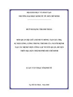 Mối quan hệ giữa hành vi đồng tạo gá trị, sự hài lòng, lòng trung thành của người bệnh tại các bệnh viện công lập tuyến quận, huyện trên địa bàn thành phố hồ chí minh 
