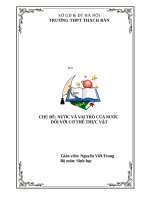 Giáo án chuyên đề nước và vai trò của nước với thực vật