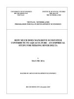How much does mangrove ecosystem contribute to aquaculture   an empirical study for mekong river delta 