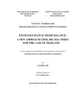 Exchange rate and trade balance a new approach using big mac index for the case of thailand 