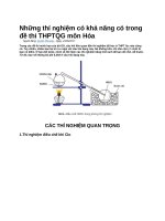 Những thí nghiệm có khả năng có trong đề thi THPTQG môn hóa