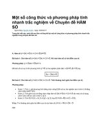 Một số công thức và phương pháp tính nhanh trắc nghiệm về chuyên đề hàm số