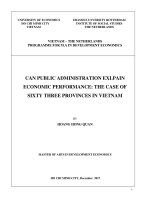Can public administration explain economic performance the case of sixty three provinces in vietnam 