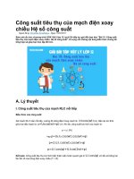 Công suất tiêu thụ của mạch điện xoay chiều hệ số công suất