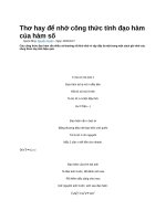 Thơ hay để nhớ công thức tính đạo hàm của hàm số