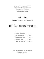 BÁO CÁO TIỂU LUẬN MÔN CÔNG NGHỆ CHẾ BIẾN THỰC PHẨM