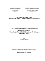 The effects of financial liberalization on economic growth   case study for ASEAN countries by using KAOPEN index 