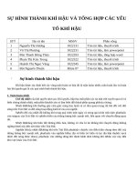 SỰ HÌNH THÀNH KHÍ HẬU VÀ TỔNG HỢP CÁC YẾU TỐ KHÍ HẬU