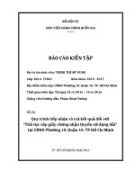 Báo cáo kiến tập quy trình tiếp nhận và trả kết quả thủ tục cấp giấy Quyền SD Đất