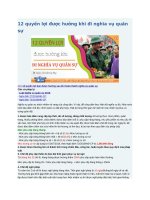 12 quyền lợi được hưởng khi đi nghĩa vụ quân sự