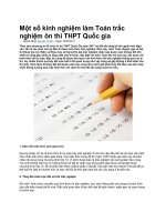 Một số kinh nghiệm làm toán trắc nghiệm ôn thi THPT quốc gia