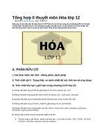 Tổng hợp lí thuyết môn hóa lớp 12