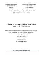 Liquidity premium in stock returns, the case of vietnam 
