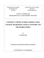 Construct credit scoring models using logistic regression, neural network and the hybrid model 