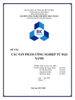 BÁO CÁO TIỂU LUẬN MÔN CÔNG NGHỆ CHẾ BIẾN THỰC PHẨM
