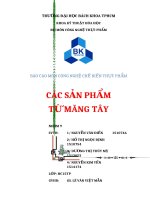 BÁO CÁO TIỂU LUẬN MÔN CÔNG NGHỆ CHẾ BIẾN THỰC PHẨM