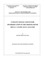 Climate change and income diversification in the mekong river delta a panel data analysis 