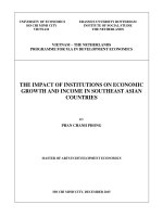 The impact of institutions on economic growth and income in southeast asian countries 