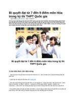 Bí quyết đạt từ 7 đến 9 điểm môn hóa trong kỳ thi THPT quốc gia