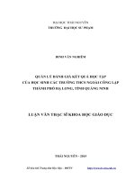 Quản lý hoạt động đánh giá kết quả học tập của học sinh các trường THCS ngoài công lập thành phố hạ long, tỉnh quảng ninh 