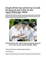 Chuyên đề kim loại oxit kim loại và muối tác dụng với axit có tính oxi hóa mạnh