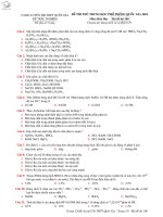 ĐỀ THI CHÍNH THỨC MÔN HÓA 2018_ CÓ ĐÁP ÁN