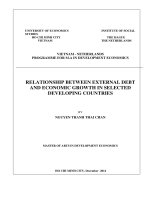 Relationship between external debt and economic growth in selected developing countries 