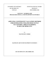 Applying contingent valuation method for estimating willingness to pay to control urban flooding in ho chi minh city 