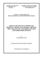 Impact of financial depth and domestic credit on economic growth the case of low and middle income countries from 1995   2014 