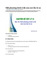 Viết phương trình li độ của con lắc lò xo