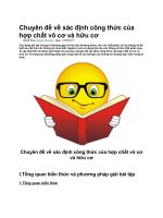Chuyên đề về xác định công thức của hợp chất vô cơ và hữu cơ